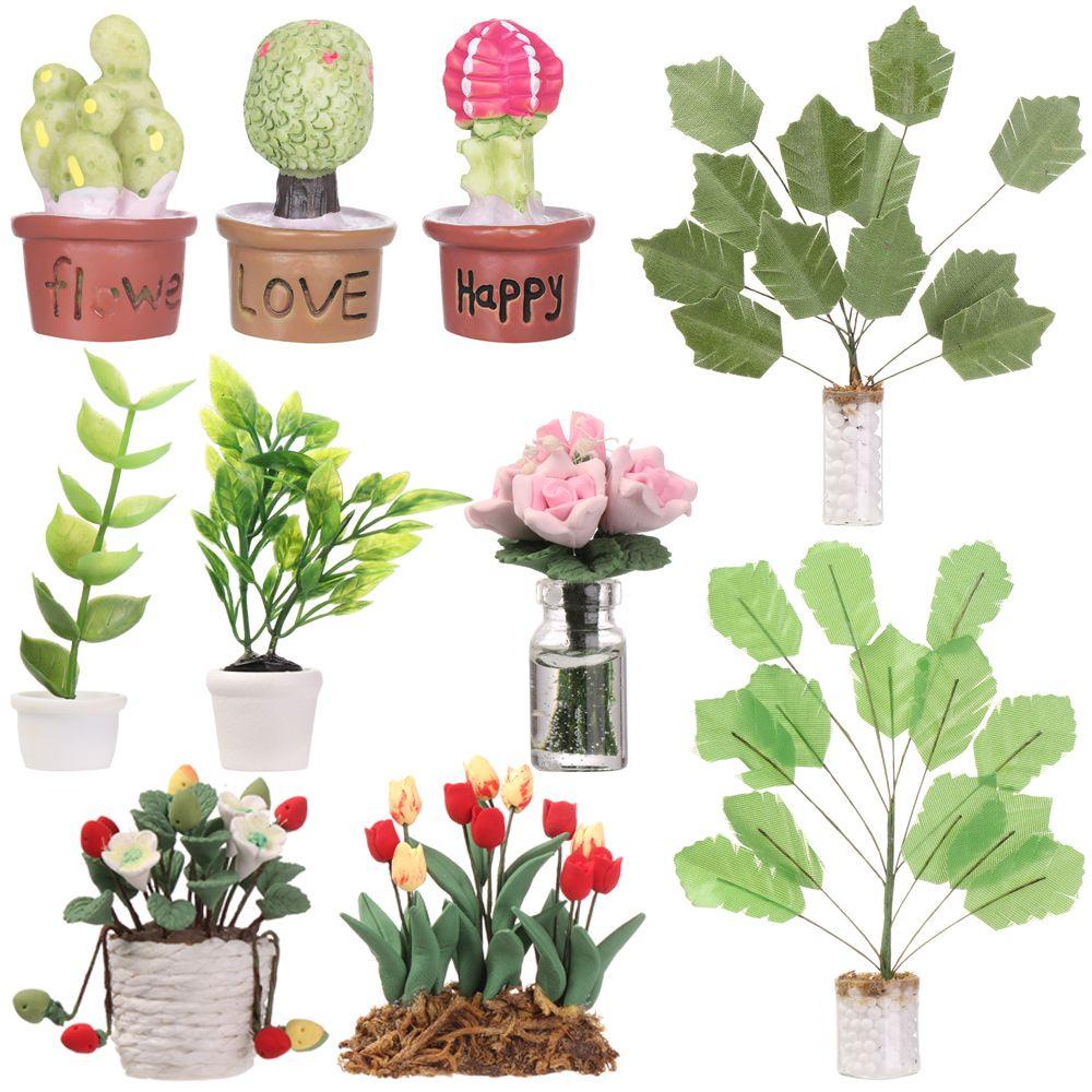 Chậu Hoa Giả Trang Trí Nhà Búp Bê / Tiểu Cảnh