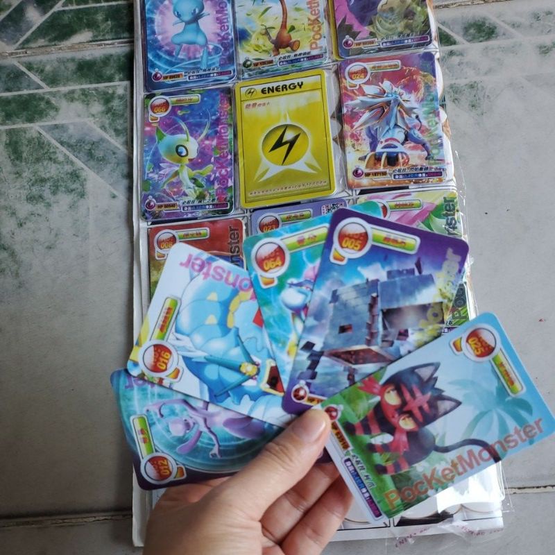 Set 60 thẻ bài pokemon nhựa dẻo