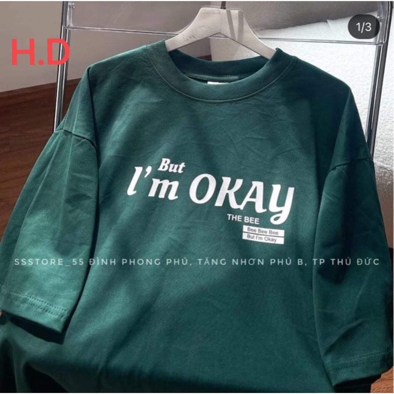 Áo thun tay lỡ nam nữ unisex form rộng I'm Ok ullzang vải cotton mịn giá rẻ mặc đơn đôi nhóm