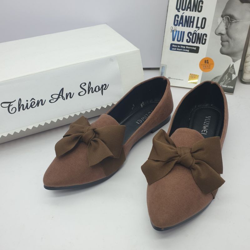 Giầy Búp bê nơ mũi nhọn đế bệt xinh xắn | BigBuy360 - bigbuy360.vn