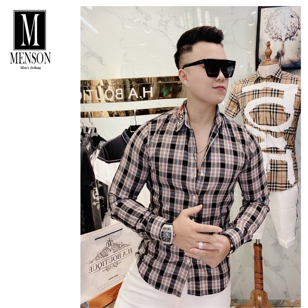 ⭐️SIÊU PHẨM⭐️Áo Sơ Mi Nam Dài Tay Kẻ Caro Chất Mát Mùa Hè - Áo Sơ Mi Nam dài tay họa tiết cao cấp MENSON M6025 | BigBuy360 - bigbuy360.vn