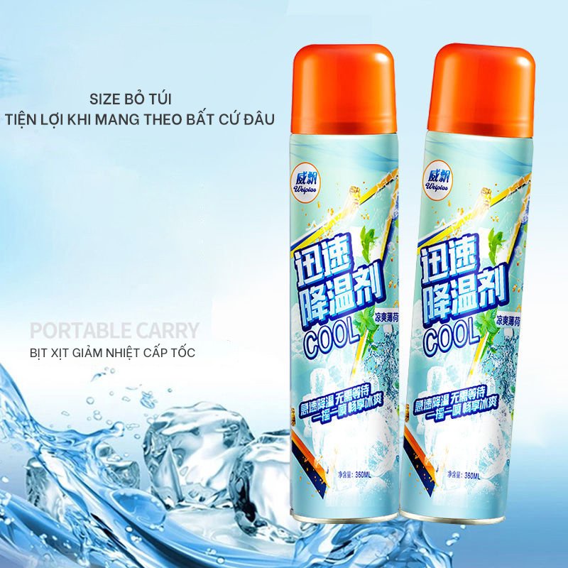 Chai Xịt Lạnh Làm Mát Tức Thì 350ml Khử Mùi, Giảm Nhiệt Yên Xe Máy Giá Rẻ