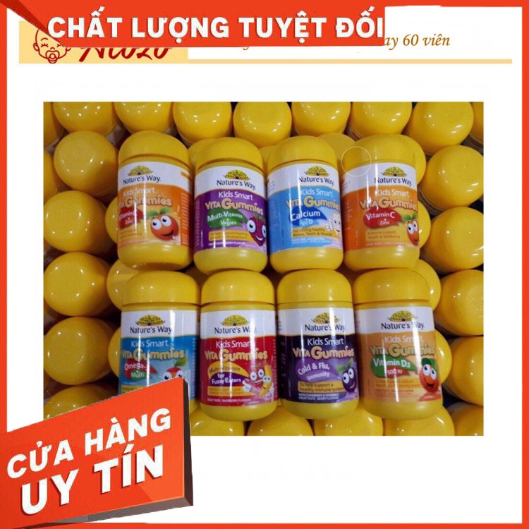 Free Ship Kẹo dẻo Gummies các loại Nature's Way 60 viên Úc