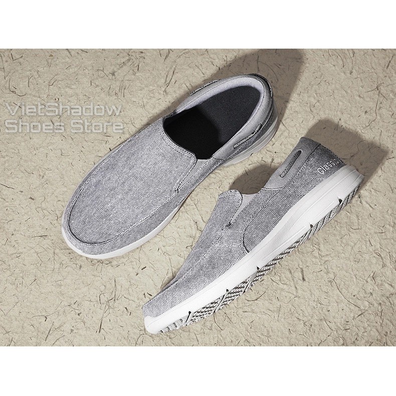 Slip on giày lười vải nam chất liệu đế bằng EVA êm nhẹ, mũ giày bằng vải thô 4 màu siêu đẹp - Mã 8080 VGE