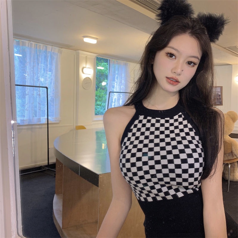 Mới Áo Dệt Kim Sát Nách Cổ Yếm In Họa Tiết Độc Đáo Thời Trang Cho Nữ