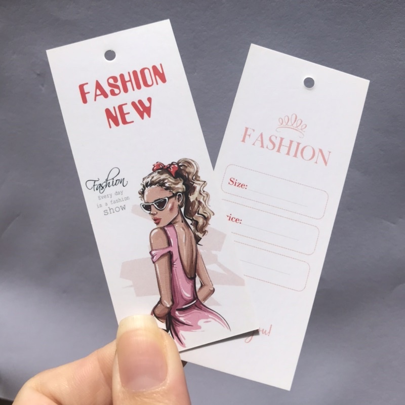 NHÃN MÁC TAG QUẦN ÁO giúp nâng cao thương hiệu quần áo - Giấy bìa cứng cán màng sang trọng 100 cái mẫu 04