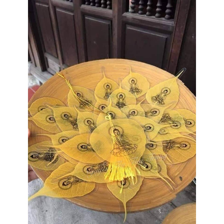 Lá bồ đề may mắn tâm phật cầu bình an tài lộc để ốp điện thoại treo xe MiibooShi D4.001