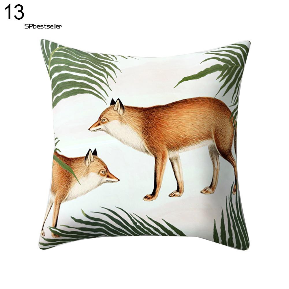 Vỏ gối sofa in họa tiết lá nhiệt đới nhiều màu sắc sáng tạo