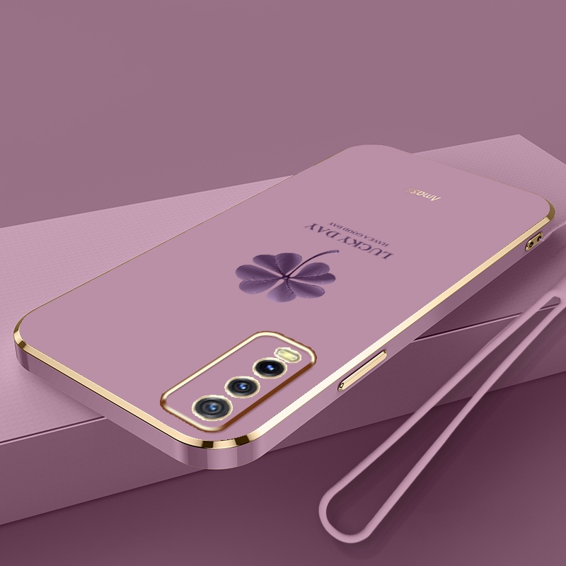 Ốp Điện Thoại Silicon Mạ Hình Cỏ Bốn Lá Cho VIVO V2026 Y20i Y20S Y12S 2021 Y20S G Y20A Y20A Y12A Y3S 2021 Y20T