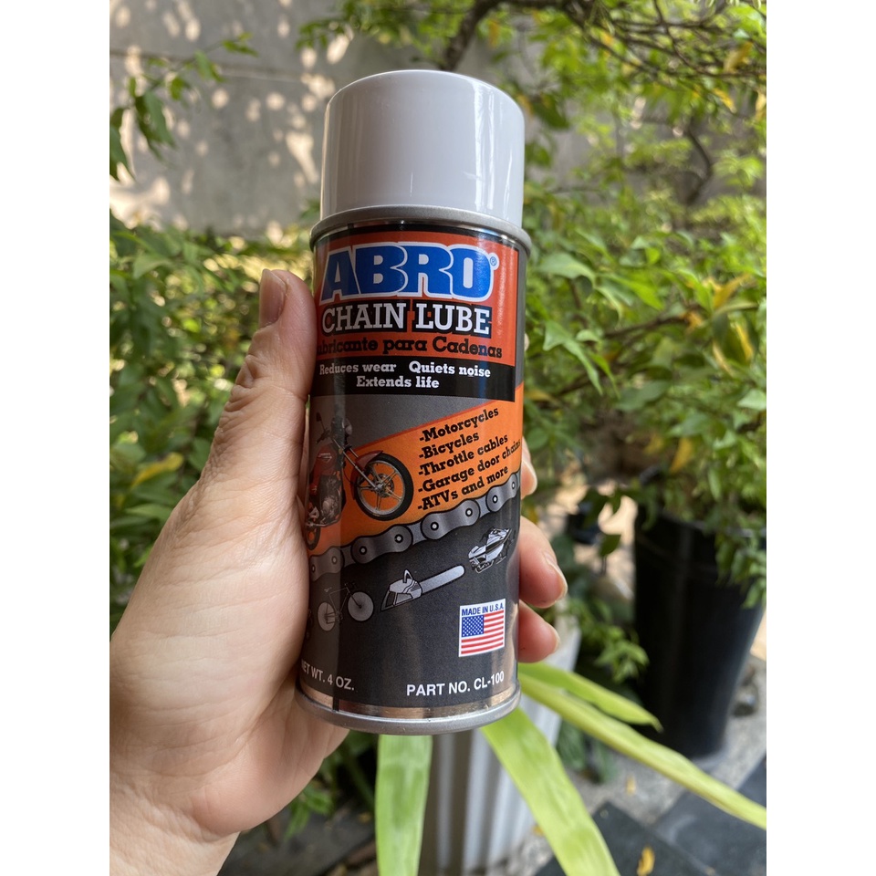 Chai xịt bôi trơn bảo vệ sên Abro Chain Lube 200ml