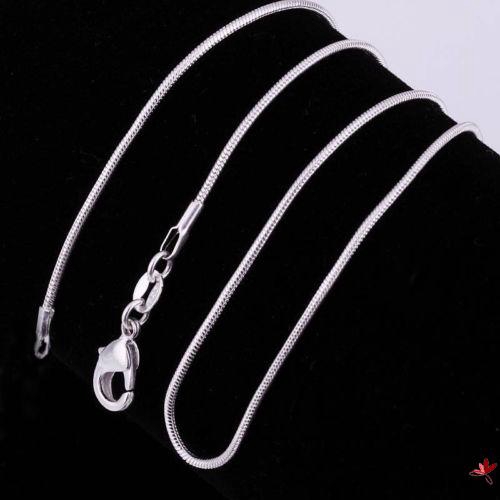 ✸ღ✸wholesale 925sterling solid Silver 1mm snake chain Necklace 16-30inch
