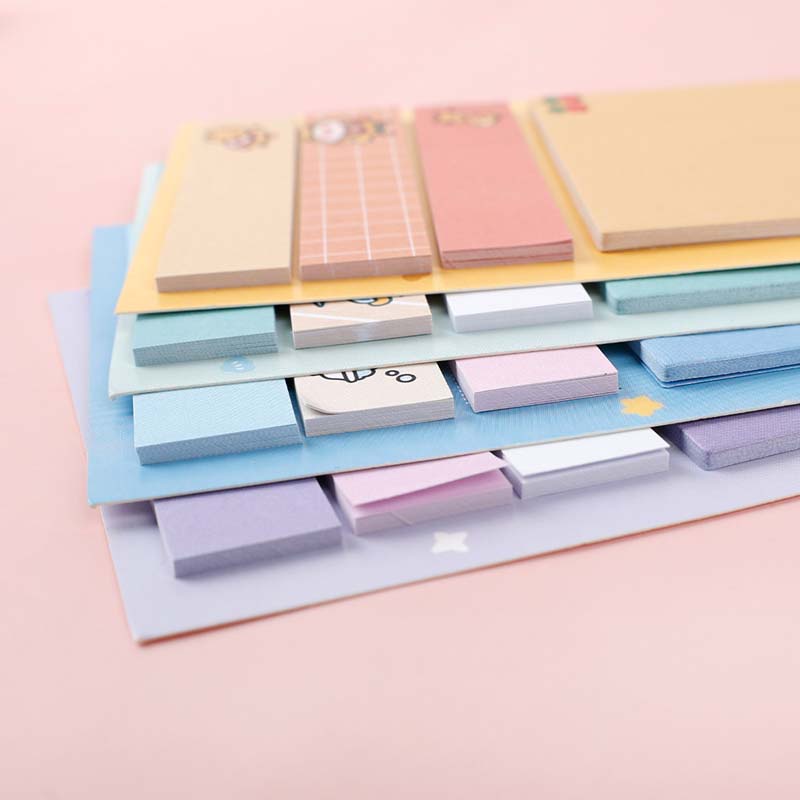 Set 80 Tờ Giấy Ghi Chú Tự Dính Họa Tiết Hoạt Hình Cho Trường Học/Văn Phòng
