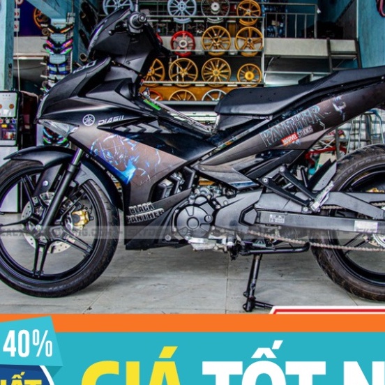 Gía sốc tem trùm exciter 150 đen nhám panther