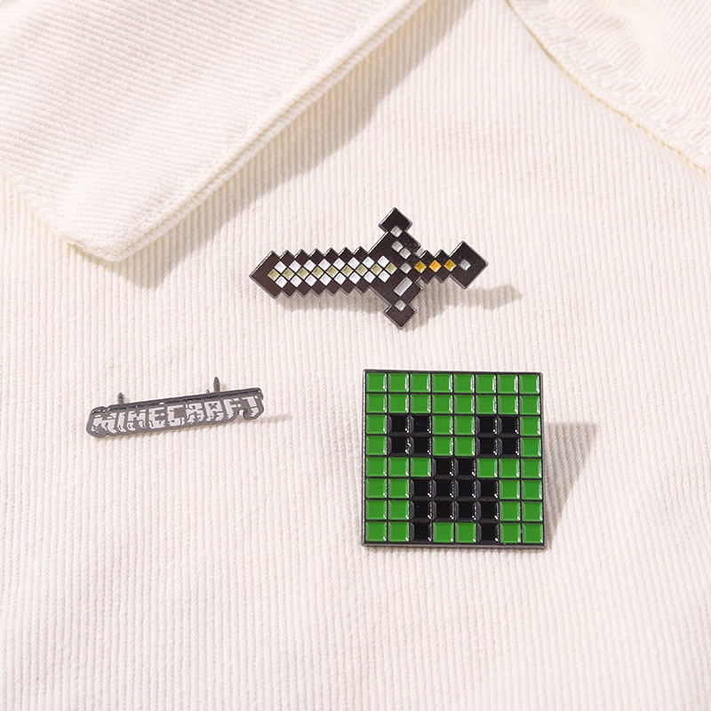 Ghim Cài Áo Họa Tiết Hoạt Hình Minecraft Độc Đáo
