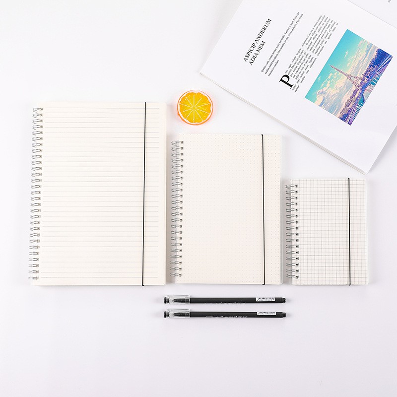 Sổ tay gáy xoắn lò xo B5_A5_A6 160 trang bìa trong suốt chống nước chất giấy siêu đẹp Bullet Journal