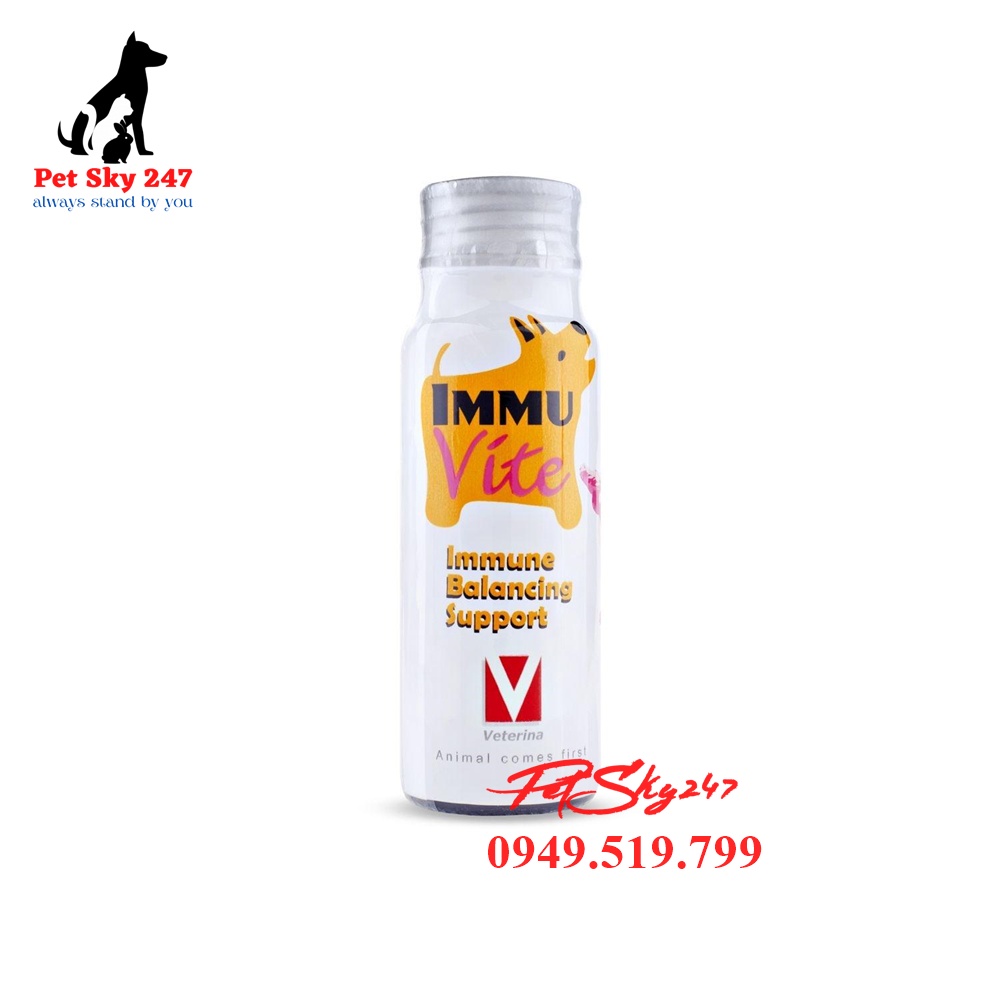 Thực Phẩm Chức Năng Immu Vite Tăng Hệ Miễn Dịch Và Da Lông Trên Chó, Mèo Chai 50ml