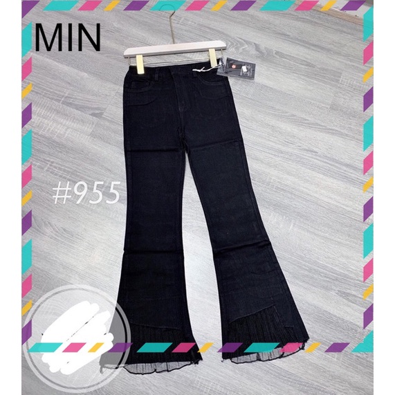Quần skinny ống loe ren pha vải co dãn SM16256 quan skiny chat dep