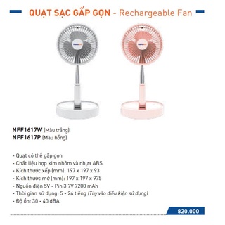 Quạt sạc gấp gọn Nanoco