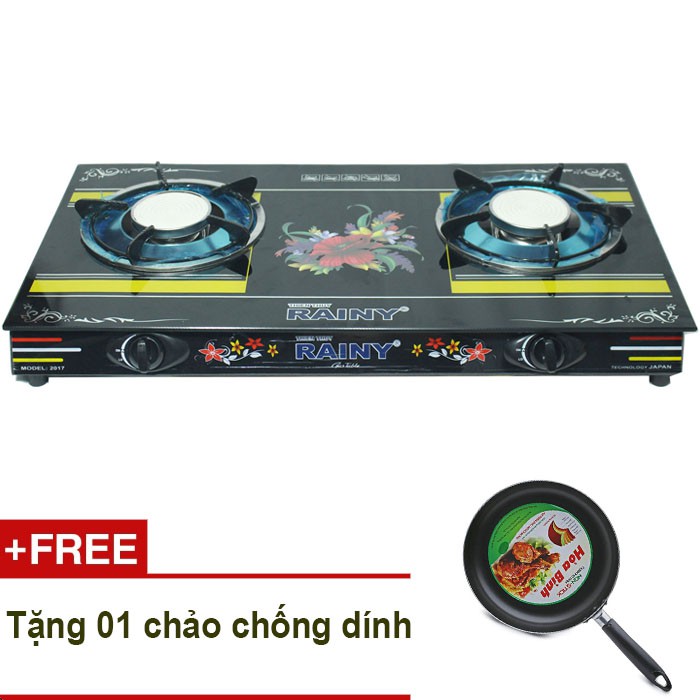 Bếp gas hồng ngoại cao cấp Rainy + Tặng chảo chống dính