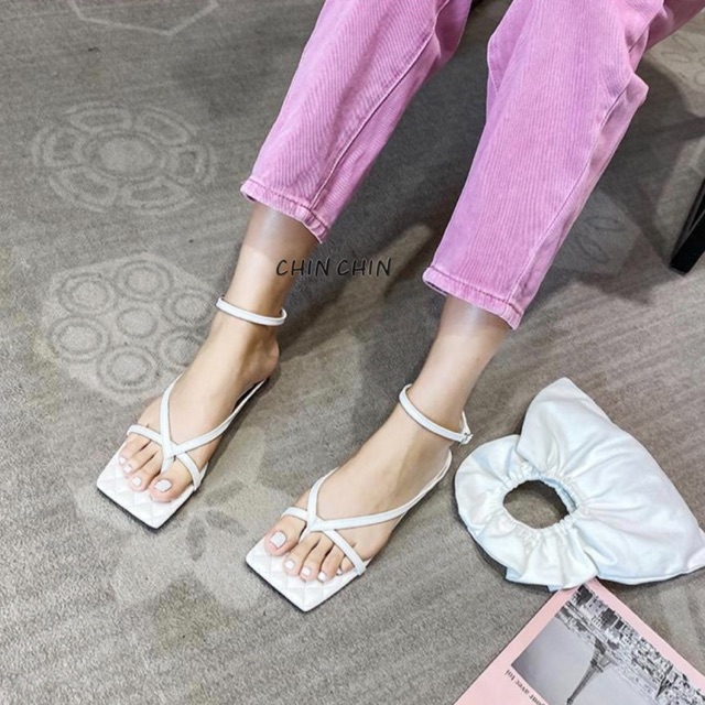 SANDAL CHIN CHIN XỎ NGÓN BỆT MẶT CHẦN CHỈ