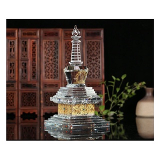 Tháp xá lợi Pha lê 25cm - Tháp Xá Lợi Cỡ Lớn đế 15x15cm