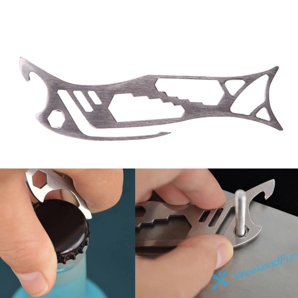 Móc khoá kiêm dụng cụ sinh tồn đa năng bằng thép không gỉ EDC