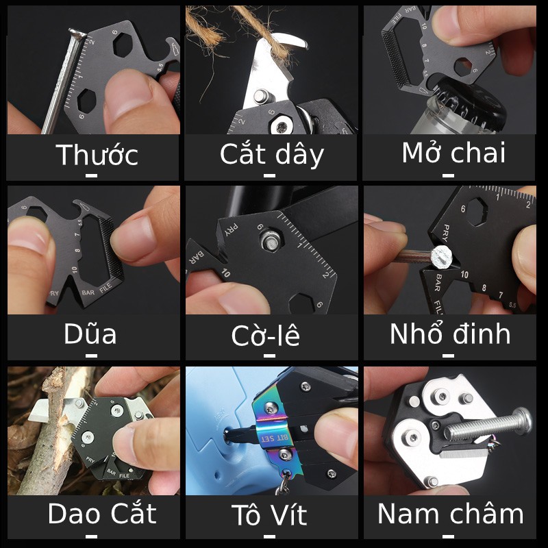 Phụ kiện dã ngoại,dụng cụ đa năng,đồ phượt EDC (Coinblade)