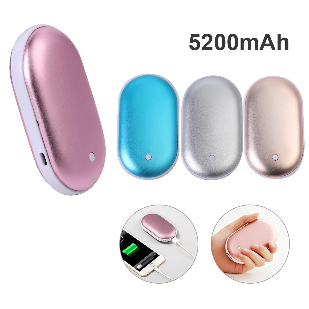 Máy Sưởi Tay Kiêm Sạc Dự Phòng 5200mAh Cho Mùa Đông 3 Chế Độ Ấm