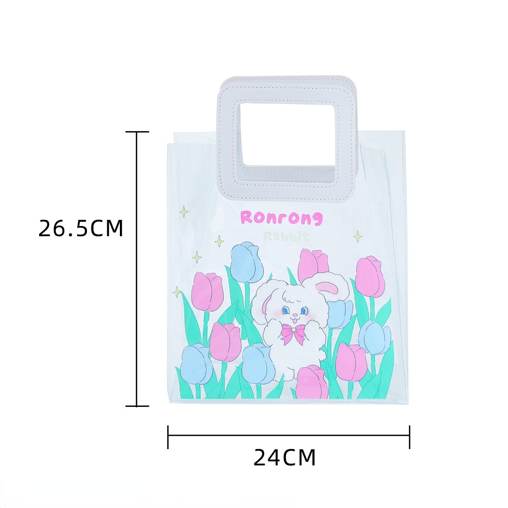 Túi Tote Trong Suốt Chất Liệu PVC Họa Tiết Gấu Dễ Thương
