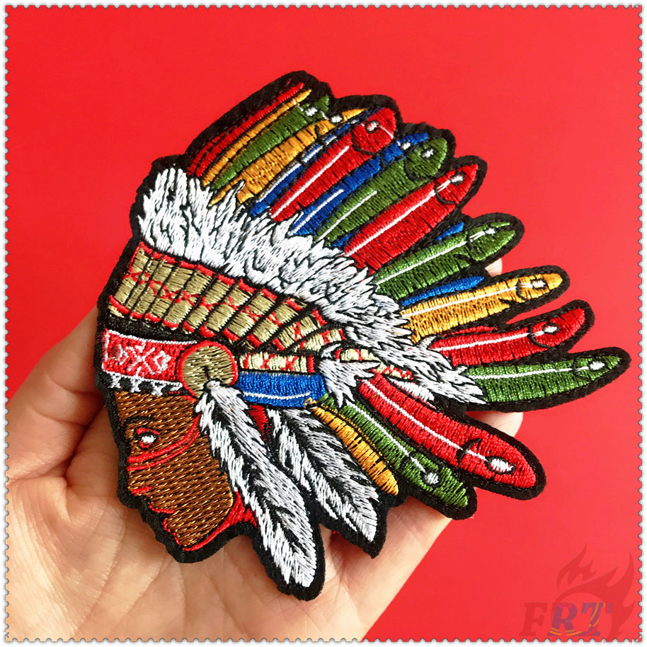 Miếng vá ủi thêu họa tiết lông vũ phong cách Ấn Độ độc đáo