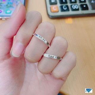 Nhẫn bạc nữ khắc tên theo yêu cầu