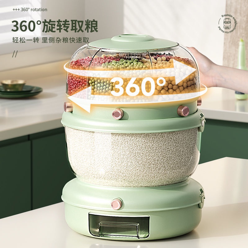 Hộp Đựng Gạo Tự Động 11KG Hai Tầng Đa Năng