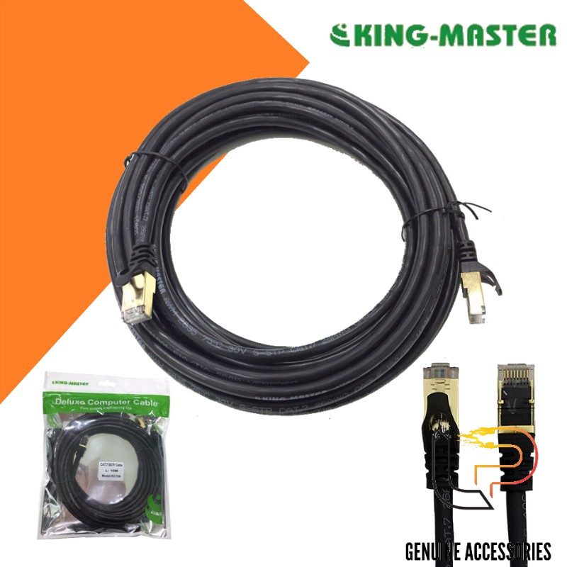 CÁP MẠNG BẤM SẴN 2 ĐẦU CAT 7 SSTP KINGMASTER DÀI 1.5M - 3M - 5M