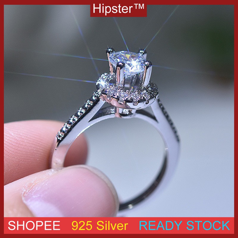 Phong Cách Mới Kim Cương Nhân Tạo Nhẫn Thời Trang Đính Đá Dành Cho Nữ