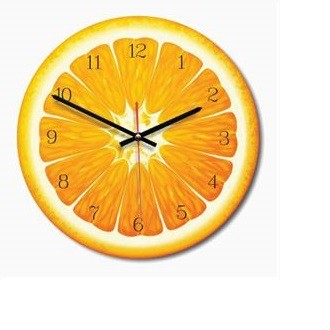Đồng hồ treo tường hình quả cam vàng