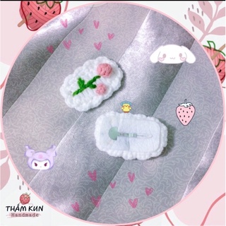 Kẹp tóc cành hoa handmade len