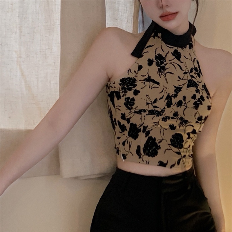 Áo Cổ Yếm Không Tay Thời Trang Mùa Hè Quyến Rũ Cho Nữ