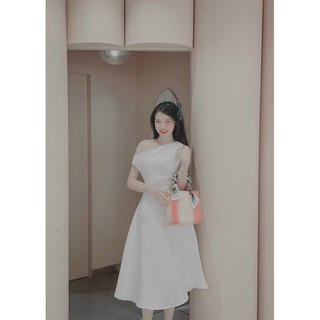 Đầm thiết kế lệch vai dự tiệc ,giá rẻ săn sale dáng dài sang sang trọng olli dress