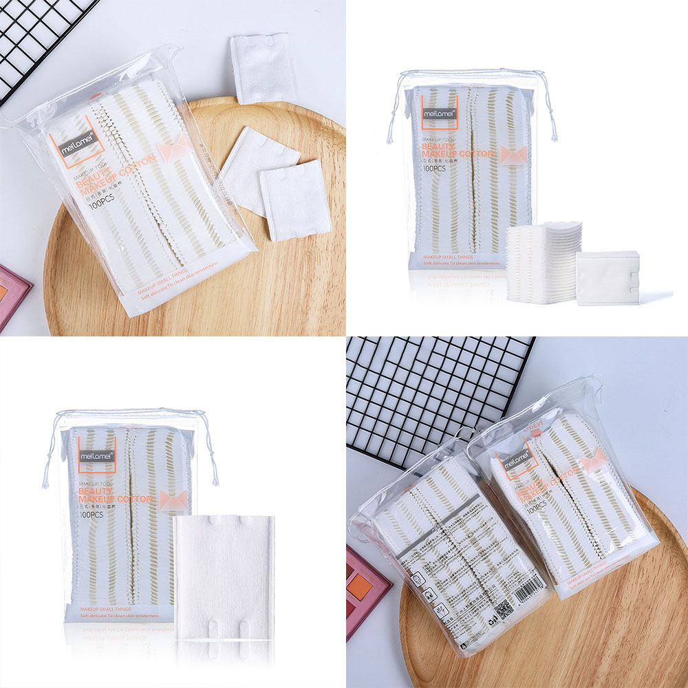 Set 100 bông tẩy trang hai mặt chất liệu không dệt tiện dụng
