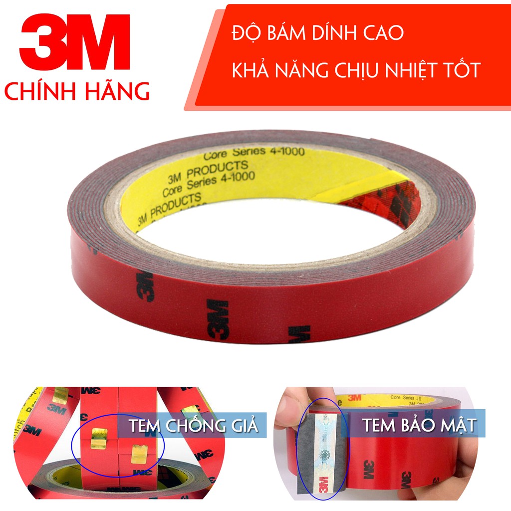 30 Mét Băng Keo Cường Lực 3M Chính Hãng Có Tem Chống Giả Siêu Dính 6 10 15 20 mm