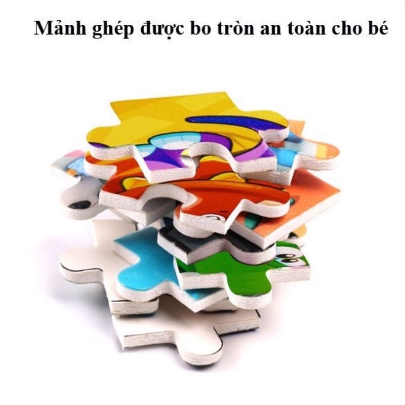 Tranh ghép hình gỗ 3D 100 mảnh (Hộp thiếc). Đồ chơi xếp hình cho bé phát triển trí não và tư duy logic