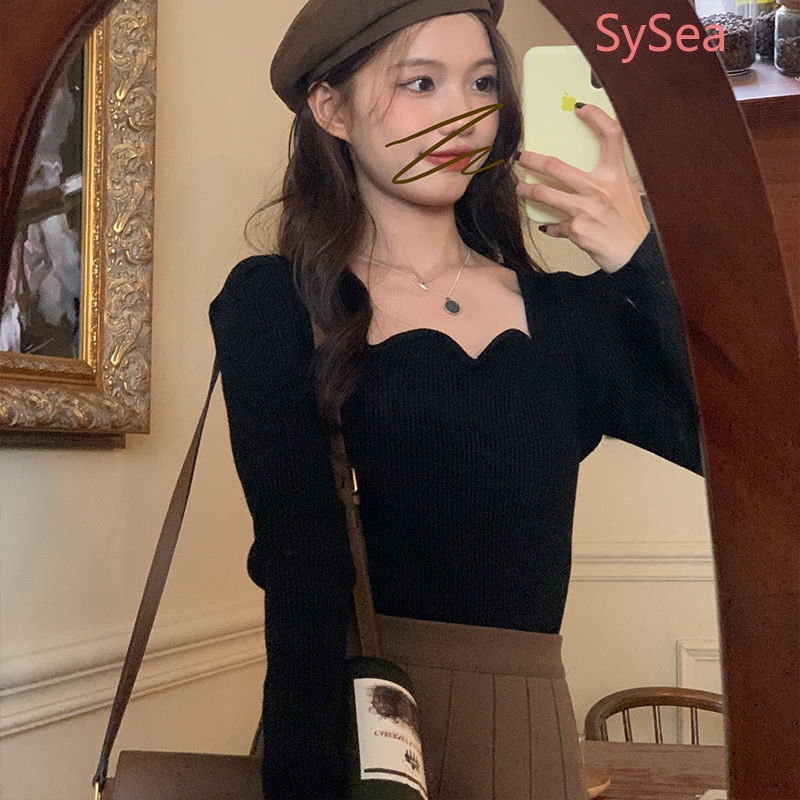 Áo Dệt Kim Màu Sắc Đơn Giản Quyến Rũ Cho Nữ