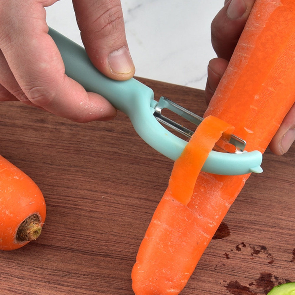 1 Dụng Cụ Gọt Vỏ Trái Cây / Rau Củ Bằng Thép Không Gỉ Tay Cầm Tròn Màu Sắc Ngẫu Nhiên