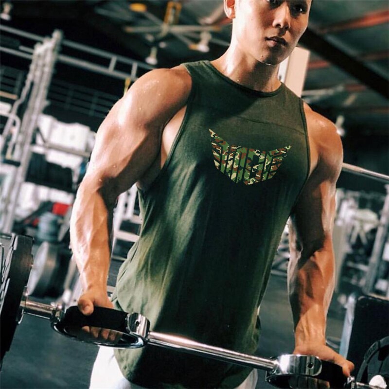 New Men Fitness Singlet Sleeveless Shirt Fashion Sport Tank Top Cotton Muscle Guys Brand Vest Gym Clothing Bodybuilding Tank Top