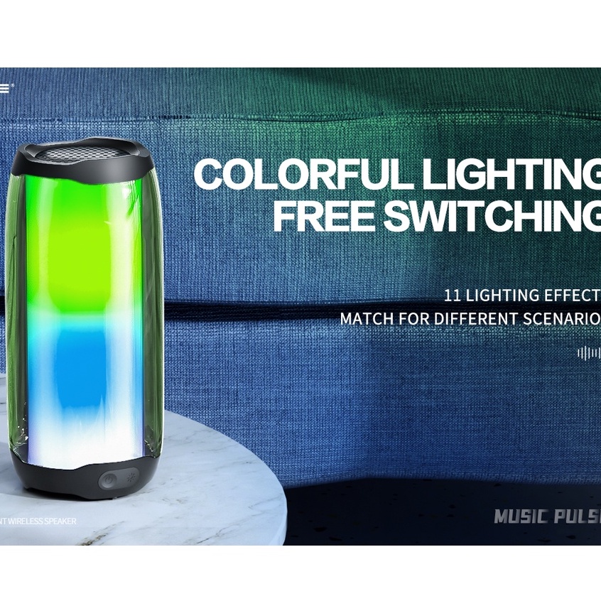 CHÍNH HÃNG  Loa bluetooth WEKOM.E REMAX cao cấp để bàn tích hợp đèn LED 11 hiệu ứng ánh sáng D31