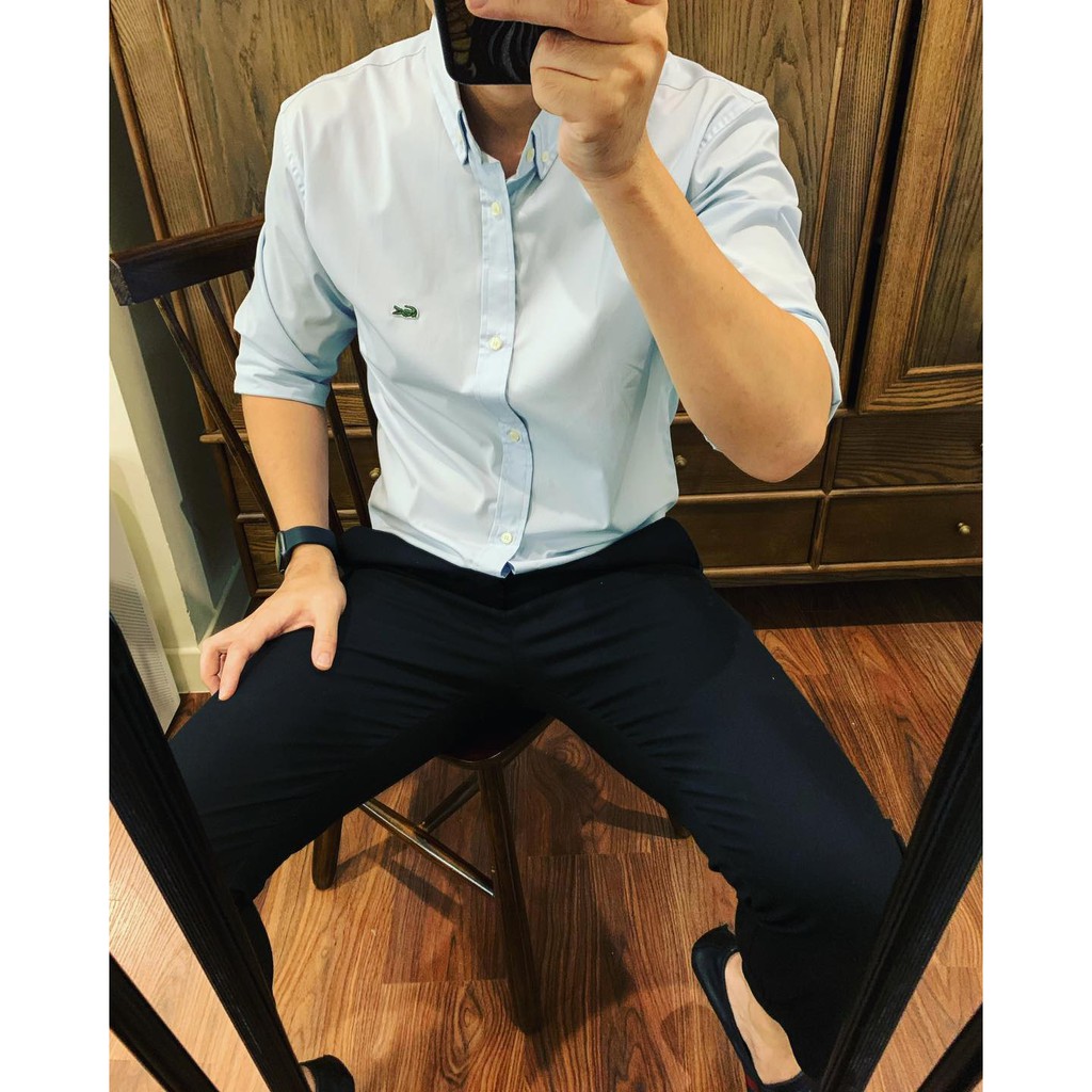 Sale Áo Sơ Mi Lacoste Trơn .