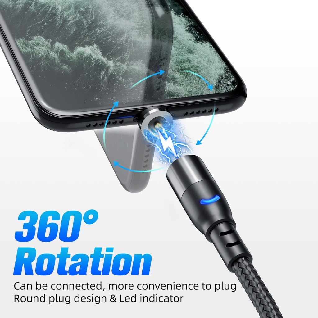 Cáp sạc Ankndo USB Type-C có đèn led cho điện thoại Android dài 2m