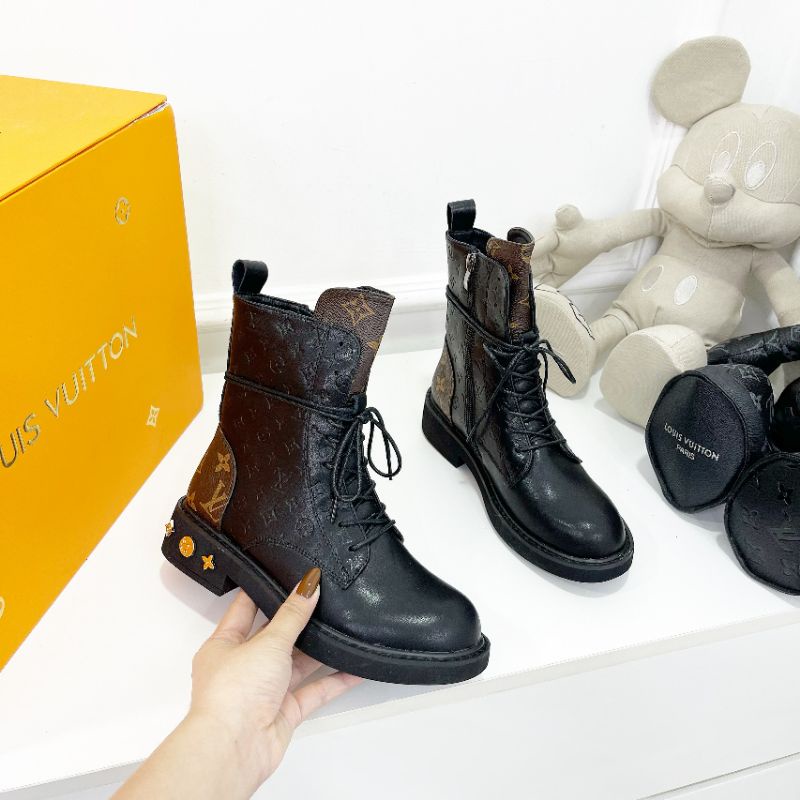 (ẢNH THẬT) Boot Chiến Binh Dây Buộc Hoạ Tiết Da Mềm Êm Fullbox Bill Tũi Hãng Cao Cấp