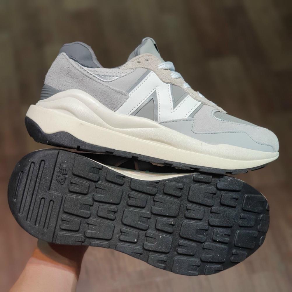 Giày Sneaker chữ N trắng giày chữ N nâu kem mẫu mới đế cao nam nữ ảnh thật GIÀY NB 5740 kem NB 57/40 XÁM TRẮNG NAM NỮ