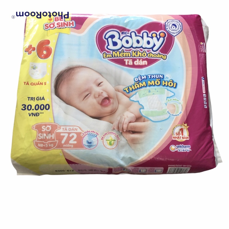 Tã Dán Sơ Sinh Bobby Size Xs(42)-Xs(70)-bỉm bobby